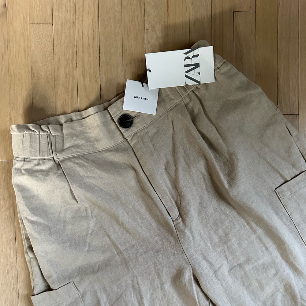 Zara tapered linen blend pant